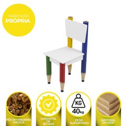 Cadeira Infantil Pés Lápis de Cor para Recreação de Crianças:colorido - 4