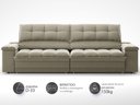 Ver imagem 4 de Sofá com Porta Copos e Carregador Usb Ret Rec Luke 2,10m Veludocristal Fendi - Netsofas