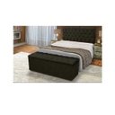 Ver imagem 1 de Cabeceira Mais Calçadeira Baú Casal 140cm Para Cama Box Suede Preto