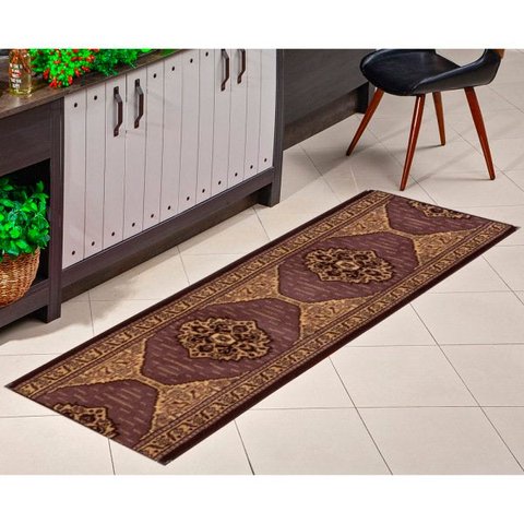 Passadeira Tapete 0,66 x1,80M Antiderrapante Tabaco Pa-25