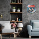 Ver imagem 2 de Placa Decorativos MDF 38x36 Route 66 Rota 66 Cores - Amarelo