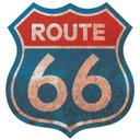 Ver imagem 1 de Placa Decorativos MDF 38x36 Route 66 Rota 66 Cores - Amarelo