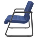 Ver imagem 5 de Cadeira de Escritório Recepção com Braço Fixa Preta Lev P03 Vinil Azul - Lyam Decor