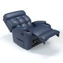 Ver imagem 6 de Poltrona do Papai Reclinável em Corino Importado Cor Azul Denim Reclinação Manual - Modelo Florença