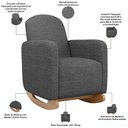Ver mais imagens de Poltrona de Amamentação com Balanço e Puff Orgânico Saori W01 Linho Cinza Escuro - Lyam Decor