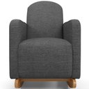 Ver imagem 6 de Poltrona de Amamentação com Balanço e Puff Orgânico Saori W01 Linho Cinza Escuro - Lyam Decor