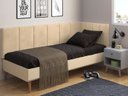 Ver imagem 1 de Cabeceira em L para Cama Box Solteiro Proteção Lateral Estofada - Areia Suede