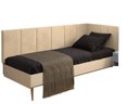 Ver imagem 2 de Cabeceira em L para Cama Box Solteiro Proteção Lateral Estofada - Areia Suede
