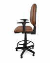 Ver imagem 2 de Cadeira Caixa Executiva Ergonômica Escritório Apoio Lombar Work NR17 Corino Braços Base Fixa