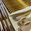 Ver mais imagens de Faqueiro Maleta Soliges 72 Peças em Aço Inox Dourado 37X47X17cm