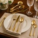 Ver imagem 2 de Faqueiro Maleta Soliges 72 Peças em Aço Inox Dourado 37X47X17cm