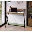 Ver imagem 4 de Mesa Escrivaninha Dobravel Sw014 Preto Noce Oro Pp Milani Store