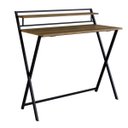 Ver imagem 1 de Mesa Escrivaninha Dobravel Sw014 Preto Noce Oro Pp Milani Store