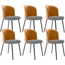 Ver imagem 1 de Kit 6 Cadeiras Sala de Jantar Estofada Gavi L02 Couríssimo Whisky Pied Poule - Lyam Decor