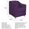 Poltrona Decorativa Catar Suede Roxo - ADJ Decor - 3