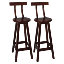 Kit 2 Banqueta Bistrô com Encosto Cozinha Balcão Bancada Bar Imbuia - 1