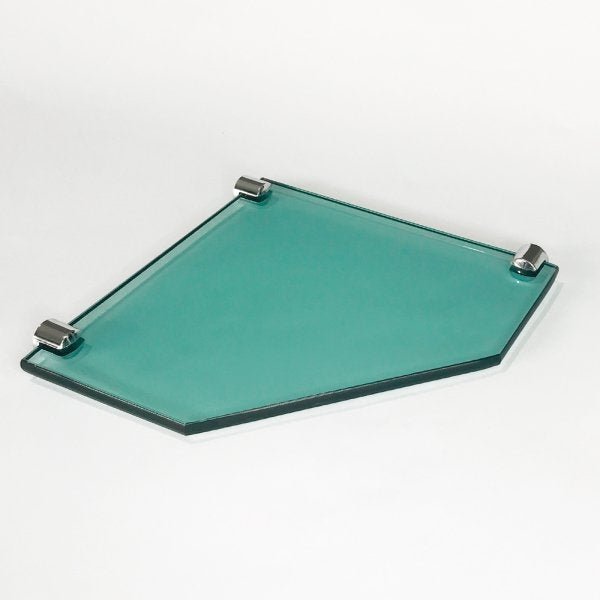 Kit Prateleiras De Canto Em Vidro com 4 Peças 20x20:Verde - 1