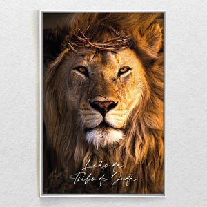 Quadro Decorativo Leão da Tribo de Judá Com Moldura e Sem Vidro 100x160