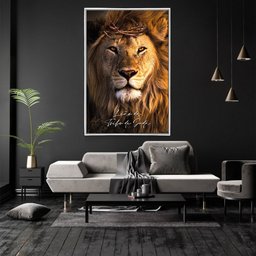 Quadro Decorativo Leão da Tribo de Judá Com Moldura e Sem Vidro 100x160 - 2