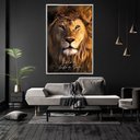 Ver imagem 2 de Quadro Decorativo Leão da Tribo de Judá Com Moldura e Sem Vidro 100x160