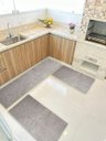 Ver imagem 1 de Kit Cozinha 3 Pçs Classic Tapete Passadeira Shaggy Antider. Perola