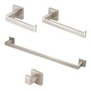 Ver imagem 1 de Kit Acessórios Banheiro Inox Escovado Quadrado 4 Peças Inox