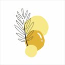 Ver imagem 2 de Adesivo Floral Boho Amarelo Estilo Nórdico 55x80 Minimalista Mod.02