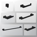 Ver imagem 1 de Kit Banheiro 6 Peças Inox Preto Fosco - Kromus Kitrt6b