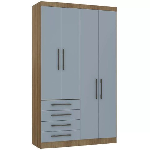 Guarda-roupa Modulado 134,5cm 4 Portas 4 Gavetas Paris Luciane