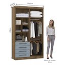 Ver imagem 2 de Guarda-roupa Modulado 134,5cm 4 Portas 4 Gavetas Paris Luciane