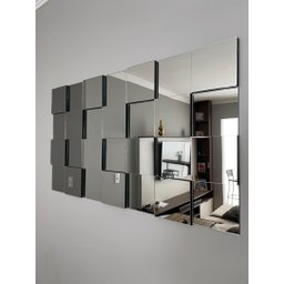 Espelhos de Vidro Decorativo 126x72cm Liverpool Montável para Sala Quarto Cozinha com Mdf - 2