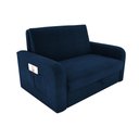 Ver imagem 1 de Sofá Cama Daiane 2 Lugares com Baú Suede Azul Matrix