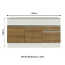 Ver imagem 4 de Balcão de Pia Armário de Cozinha 150 cm 2 Portas e 2 Gavetas (Com Tampo) Branco/Rustic Glamy Madesa