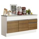 Ver imagem 1 de Balcão de Pia Armário de Cozinha 150 cm 2 Portas e 2 Gavetas (Com Tampo) Branco/Rustic Glamy Madesa