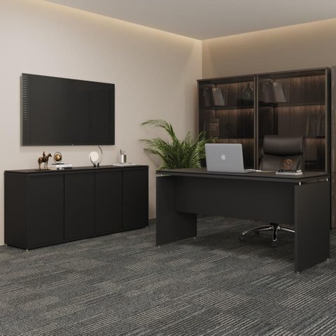 Conjunto de Escritório Office 2 Peças Mesa e Balcão Buffet Oslo