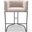 Ver imagem 5 de Banqueta Decorativa Fixa Baixa Base de Aço Preto Betina D02 Suede Bege C-309 - Lyam Decor