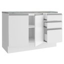 Ver imagem 6 de Balcão de Pia Armário de Cozinha 120 cm 2 Portas e 3 Gavetas (Com Tampo) Branco Glamy Madesa