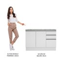 Ver imagem 7 de Balcão de Pia Armário de Cozinha 120 cm 2 Portas e 3 Gavetas (Com Tampo) Branco Glamy Madesa