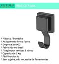 Ver imagem 3 de Cabide Gancho Multiuso Ventosa Banheiro Preto Fosco Future