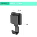 Ver imagem 2 de Cabide Gancho Multiuso Ventosa Banheiro Preto Fosco Future