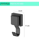 Ver imagem 2 de Cabide Gancho Multiuso Ventosa Banheiro Preto Fosco Future
