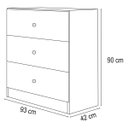 Ver imagem 4 de Cômoda 3 Gavetas Corrediças Metálicas Louise 93cm MDP Branco Quarto