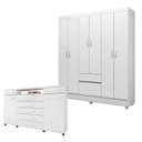 Ver imagem 1 de Cômoda London e Guarda Roupa Casal Flash 2 Branco Flex - Demóbile