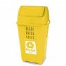 CESTO LIXEIRA COLETA SELETIVA LIXO COM TAMPA BASCULANTE CONTAINER AMARELO 50 LITROS PLASTICO PARA EM - 2