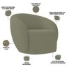 Kit 02 Poltronas Decorativas para Sala de Estar Living Gliese K01 Bouclê Verde - 4