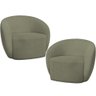 Kit 02 Poltronas Decorativas para Sala de Estar Living Gliese K01 Bouclê Verde - 1