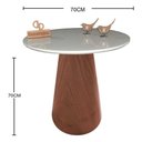 Ver imagem 2 de Mesa de Canto Cone Redondo Vidro Madeira 70cm Off White Decoraper