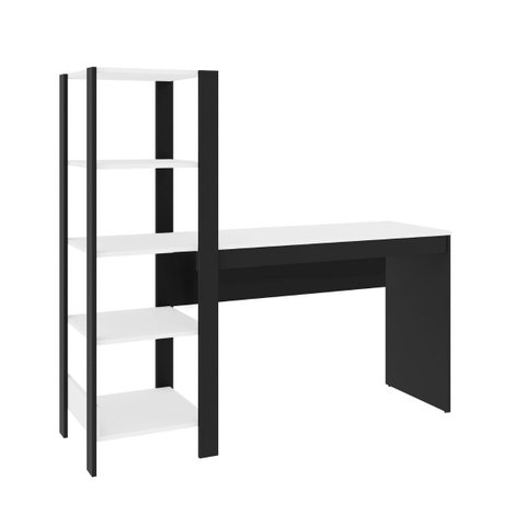 Mesa Escrivaninha Modelo Artemis com 5 Prateleiras em Mdf:branco