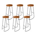Ver imagem 1 de Kit 6 Banquetas Altas Togo Industrial Madeira Maciça Peroba Rosa - Desk Design
