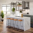 Ver imagem 2 de Kit 6 Banquetas Altas Togo Industrial Madeira Maciça Peroba Rosa - Desk Design